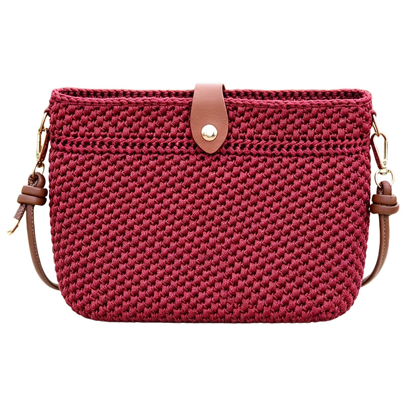 Bandolera de tejido vino